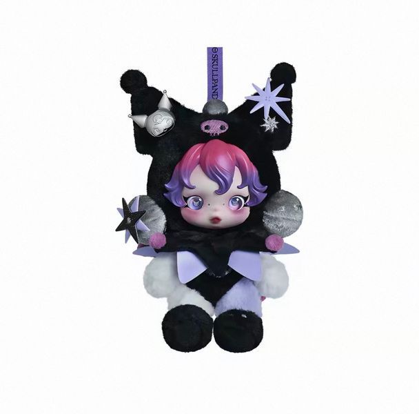 Фигурка &ndash; брелок POP MART SKULLPANDA &times; MY MELODY Plush SERIES Figures / поп март Скуллпанда МОЯ МЕЛОДИЯ Плюшева 13678413 фото